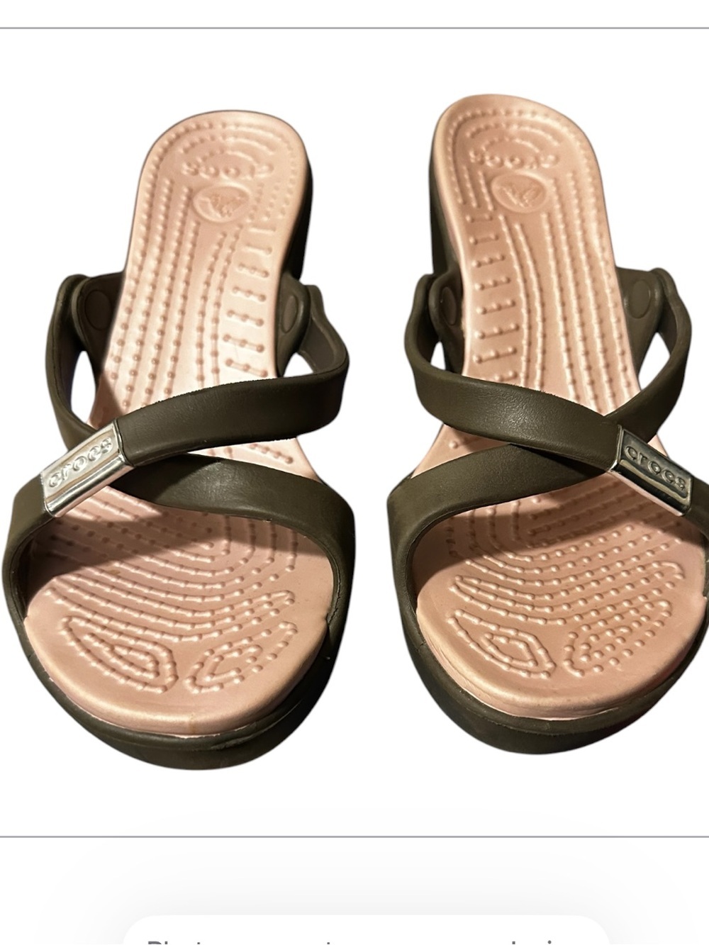 CROCS Pink & Grey Women's Platform Wedge Sandals - Picture 6 of 6